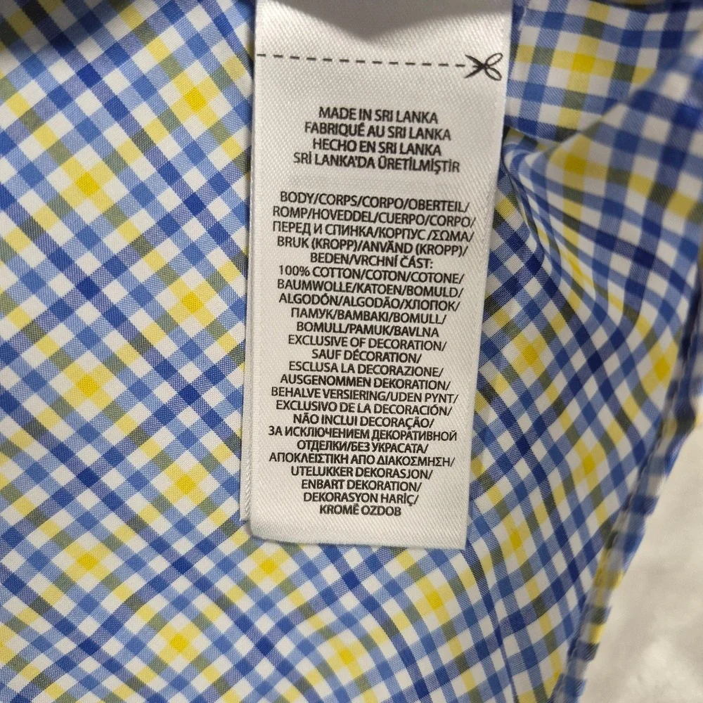 Ralph Lauren‎ Button Down Shirt Men's 2XL XXL Blue Yellow Plaid Classic Fit NWT
